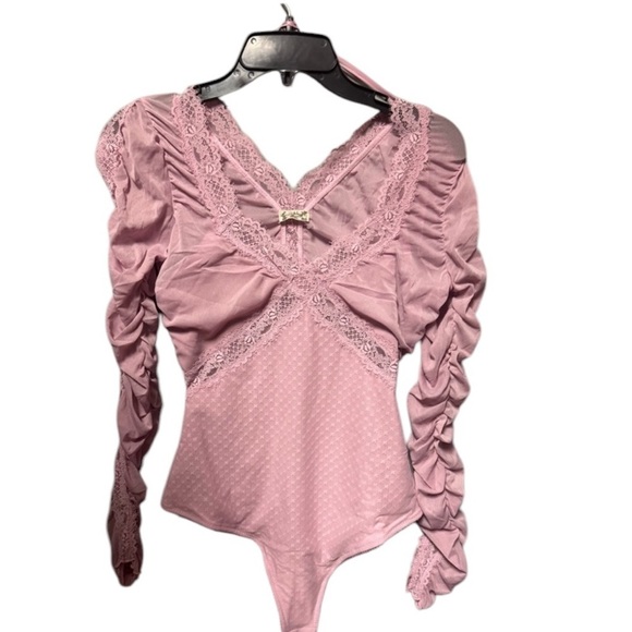 FREE PEOPLE Intimately Forever Young Rushed Bodysuit in Plum Blossom Size M New - Picture 9 of 12